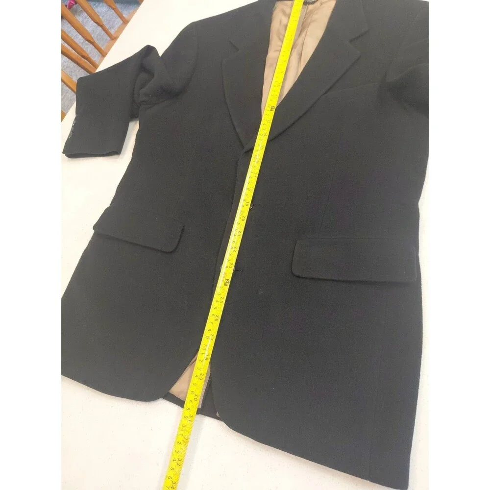 Bill Blass Blazer Mens 46R Black 100% Camel Hair Sport Coat Made in USA